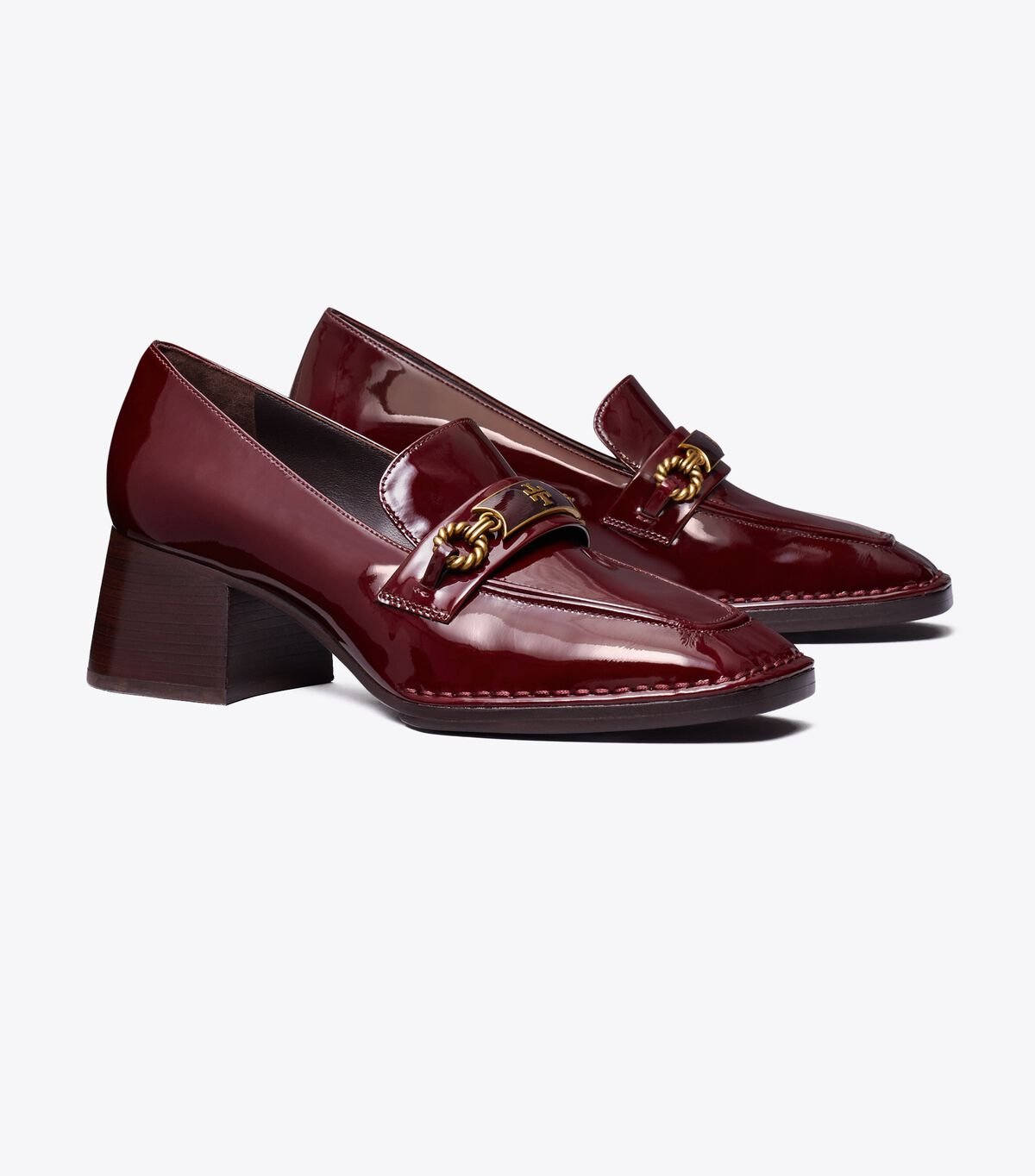 Women's Tory Burch Perrine Heel Loafers Burgundy | AQLEDI-397 - Tory Burch Outlet Sale