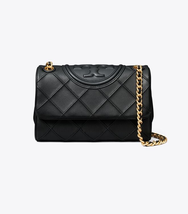 Women's Tory Burch Small Fleming Soft Convertible Shoulder Bags Black | QNJHPS-079 - Tory Burch Outlet Sale