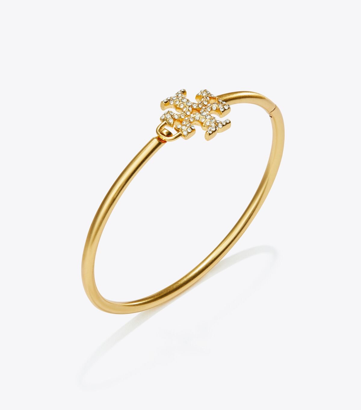 Women's Tory Burch Eleanor Pavé Hinged Cuff Bracelet Gold | NBSCQM-362 - Tory Burch Outlet Sale