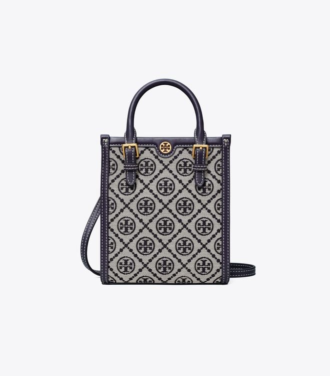 Women's Tory Burch Mini T Monogram Tote Bags Navy | ICMJTK-780 - Tory Burch Outlet Sale