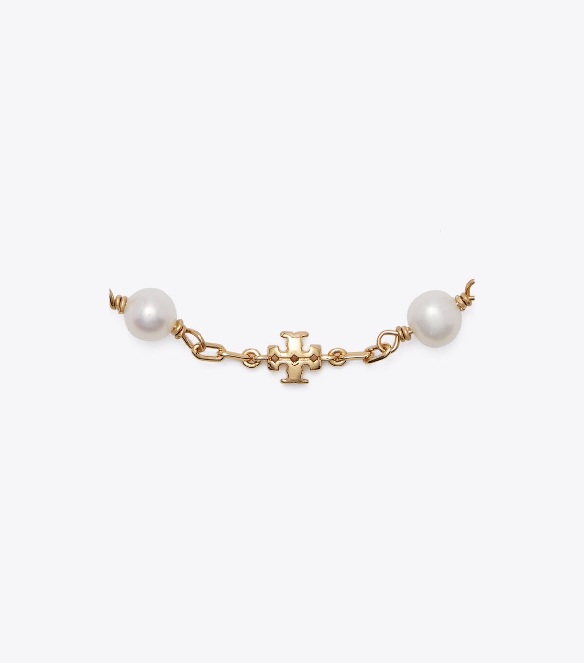 Women's Tory Burch Kira Pearl Chain Bracelet Gold / White | DBKLRN-406 - Tory Burch Outlet Sale
