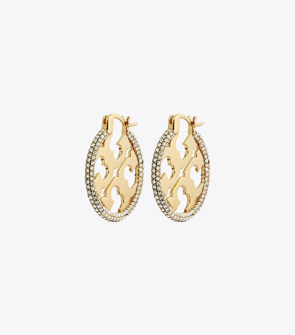 Women's Tory Burch Miller Pavé Hoop Earrings Gold | SKRJIW-237 - Tory Burch Outlet Sale