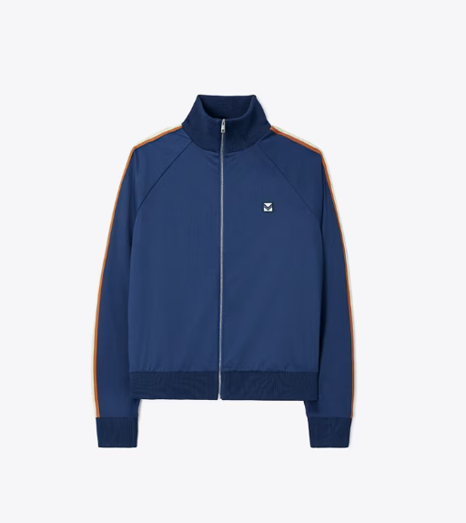 Women's Tory Burch Side Stripe Half-zip Track Jackets Blue | WZKJER-746 - Tory Burch Outlet Sale