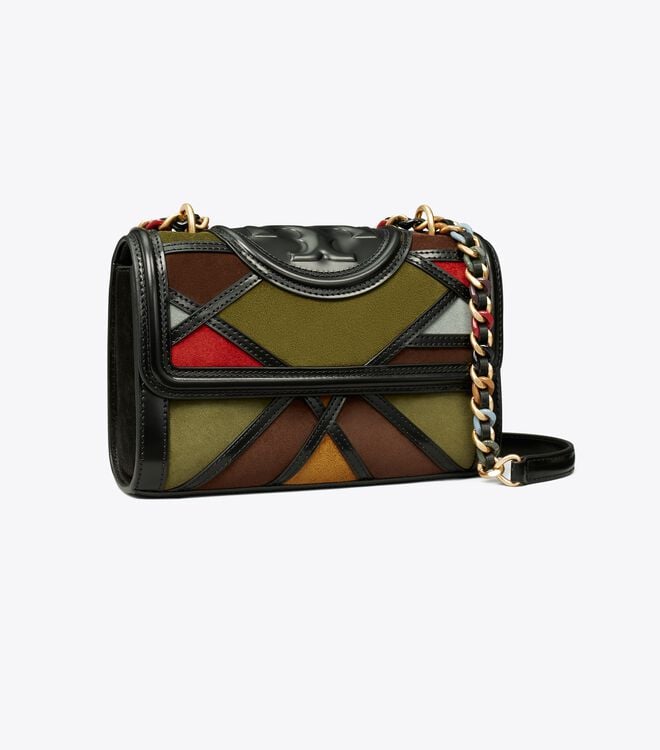 Women's Tory Burch Small Fleming Marquetry Convertible Shoulder Bags Multicolor | QGKMEZ-267 - Tory Burch Outlet Sale