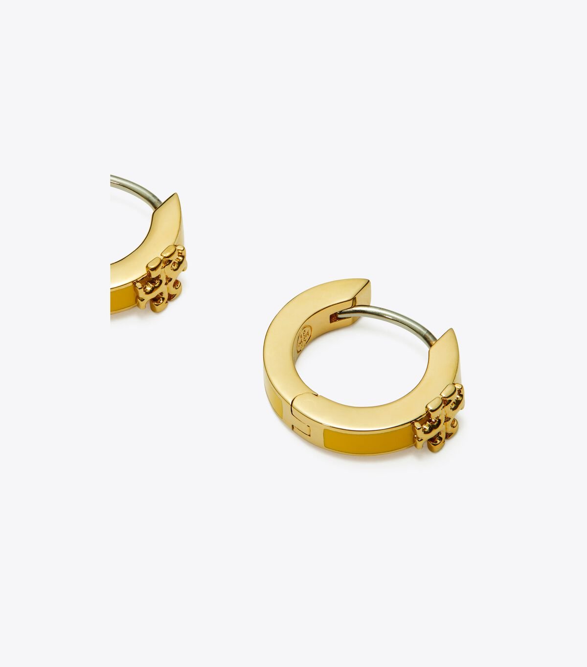 Women's Tory Burch Kira Enamel Huggie Earrings Gold | PFNOBC-354 - Tory Burch Outlet Sale