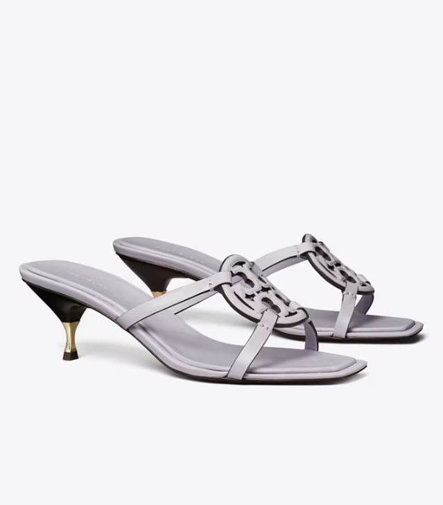 Women's Tory Burch Miller Bombé Low Heels Sandals Silver | YFJLET-158 - Tory Burch Outlet Sale