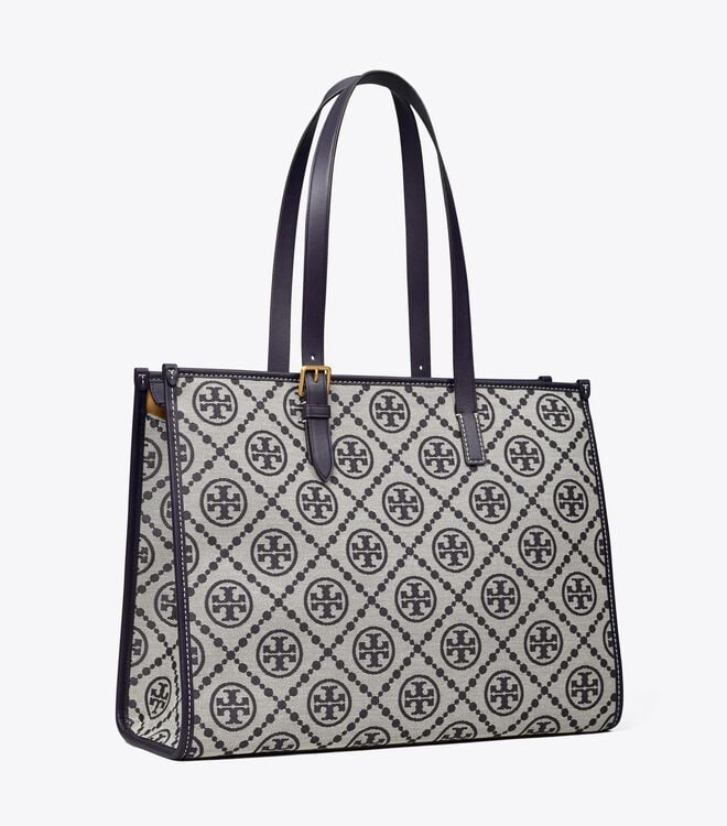Women's Tory Burch T Monogram Tote Bags Navy | ZNEGMI-793 - Tory Burch Outlet Sale