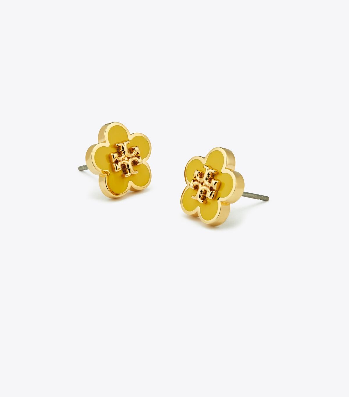 Women's Tory Burch Kira Enamel Flower Stud Earrings Gold / Yellow | CYLEFM-685 - Tory Burch Outlet Sale