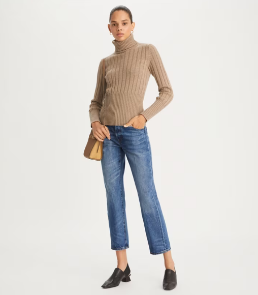 Women's Tory Burch Classic Denim Jeans Navy | CJNOLR-641 - Tory Burch Outlet Sale