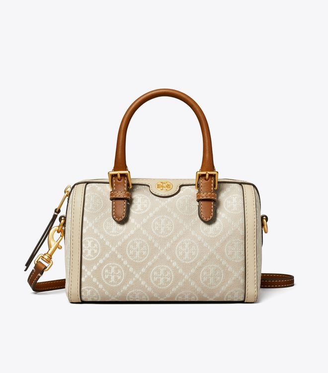Women's Tory Burch Petite T Monogram Barrel Mini Bags Beige | WRTSDH-957 - Tory Burch Outlet Sale