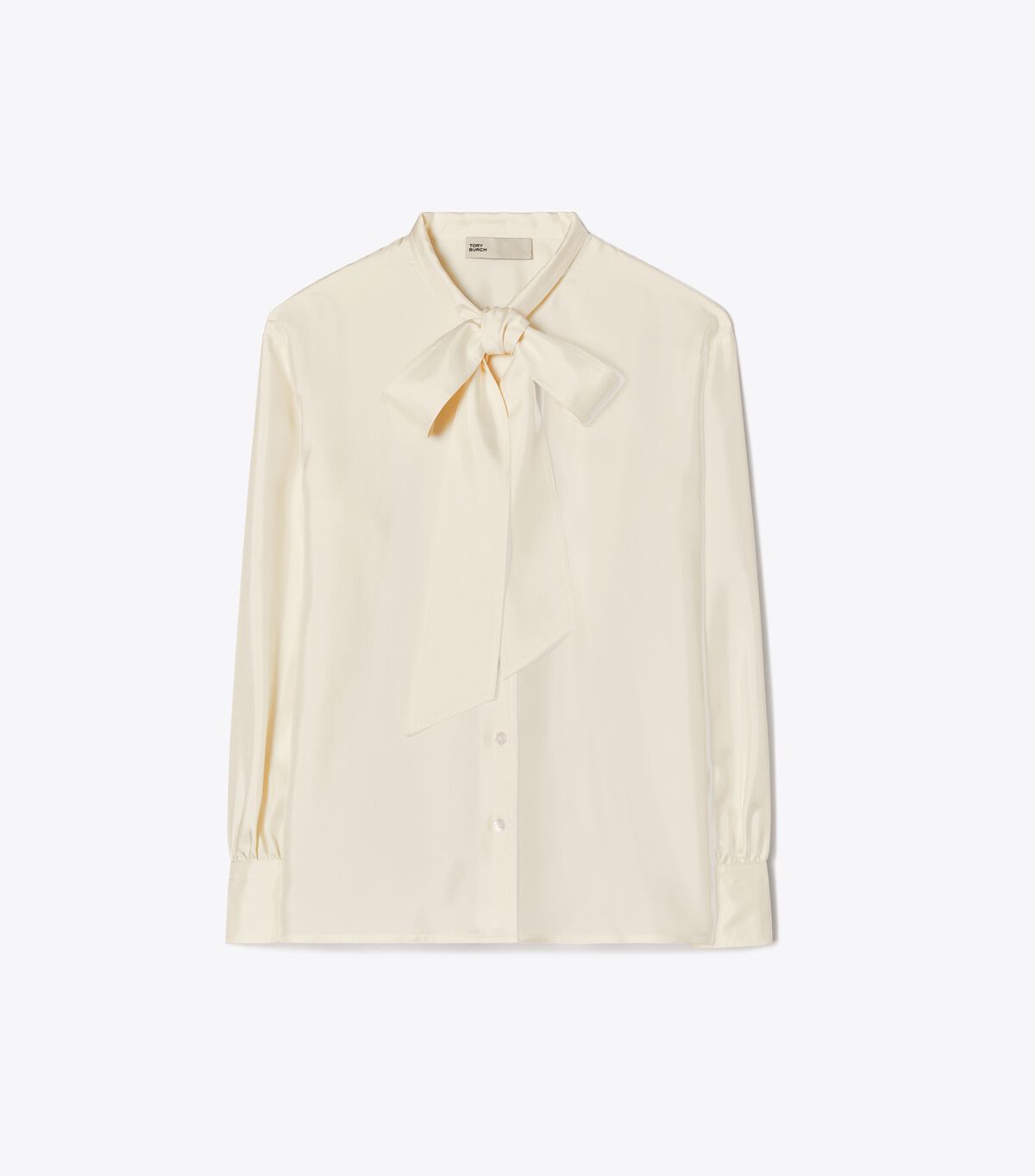 Women's Tory Burch Silk Bow Shirts White | XVYCZF-136 - Tory Burch Outlet Sale