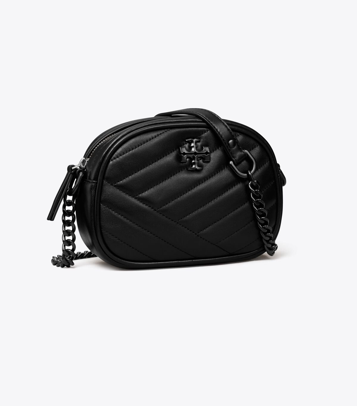 Women's Tory Burch Small Kira Chevron Mini Bags Black / Silver | IXSWZH-068 - Tory Burch Outlet Sale