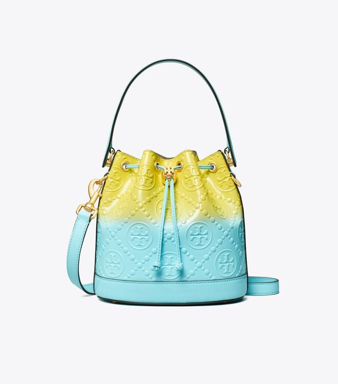 Women's Tory Burch T Monogram Dip-dye Bucket Bags Yellow / Light | JOAGIQ-742 - Tory Burch Outlet Sale
