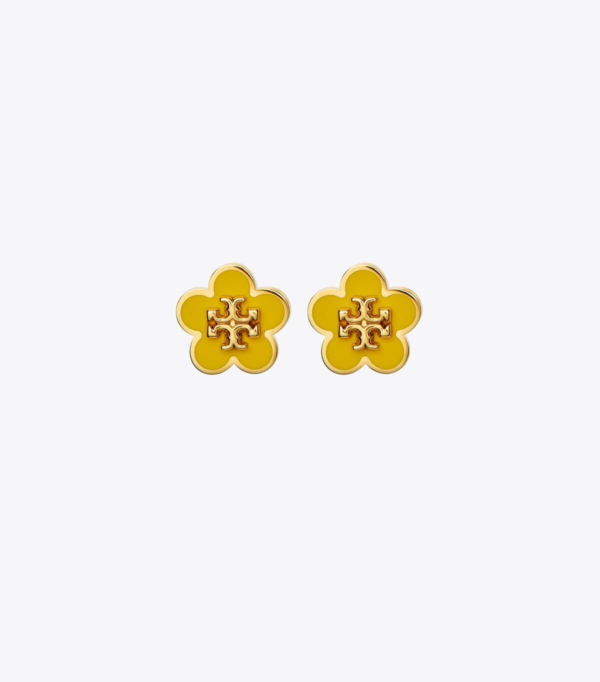 Women's Tory Burch Kira Enamel Flower Stud Earrings Gold / Yellow | CYLEFM-685 - Tory Burch Outlet Sale