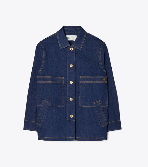 Women's Tory Burch Denim Barn Jackets Navy | RZIOYA-197 - Tory Burch Outlet Sale