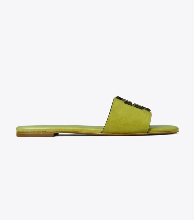 Women's Tory Burch Ines Slides Green | AFJTUY-236 - Tory Burch Outlet Sale