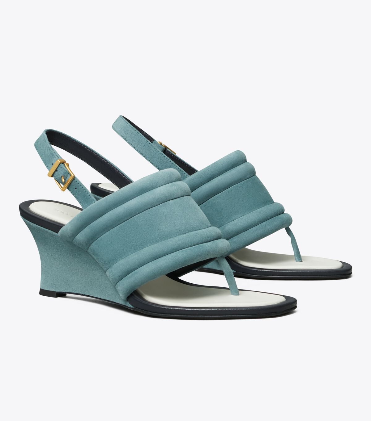 Women's Tory Burch Puffy Wedge Heels Sandals Blue | YALZVF-247 - Tory Burch Outlet Sale
