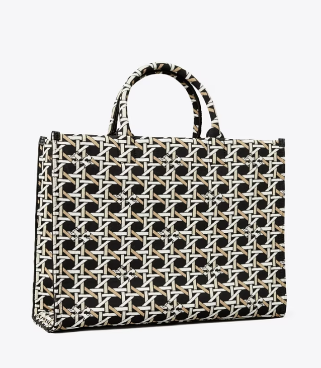 Women's Tory Burch Square Knit Handbag Black / White | QLTEYW-204 - Tory Burch Outlet Sale
