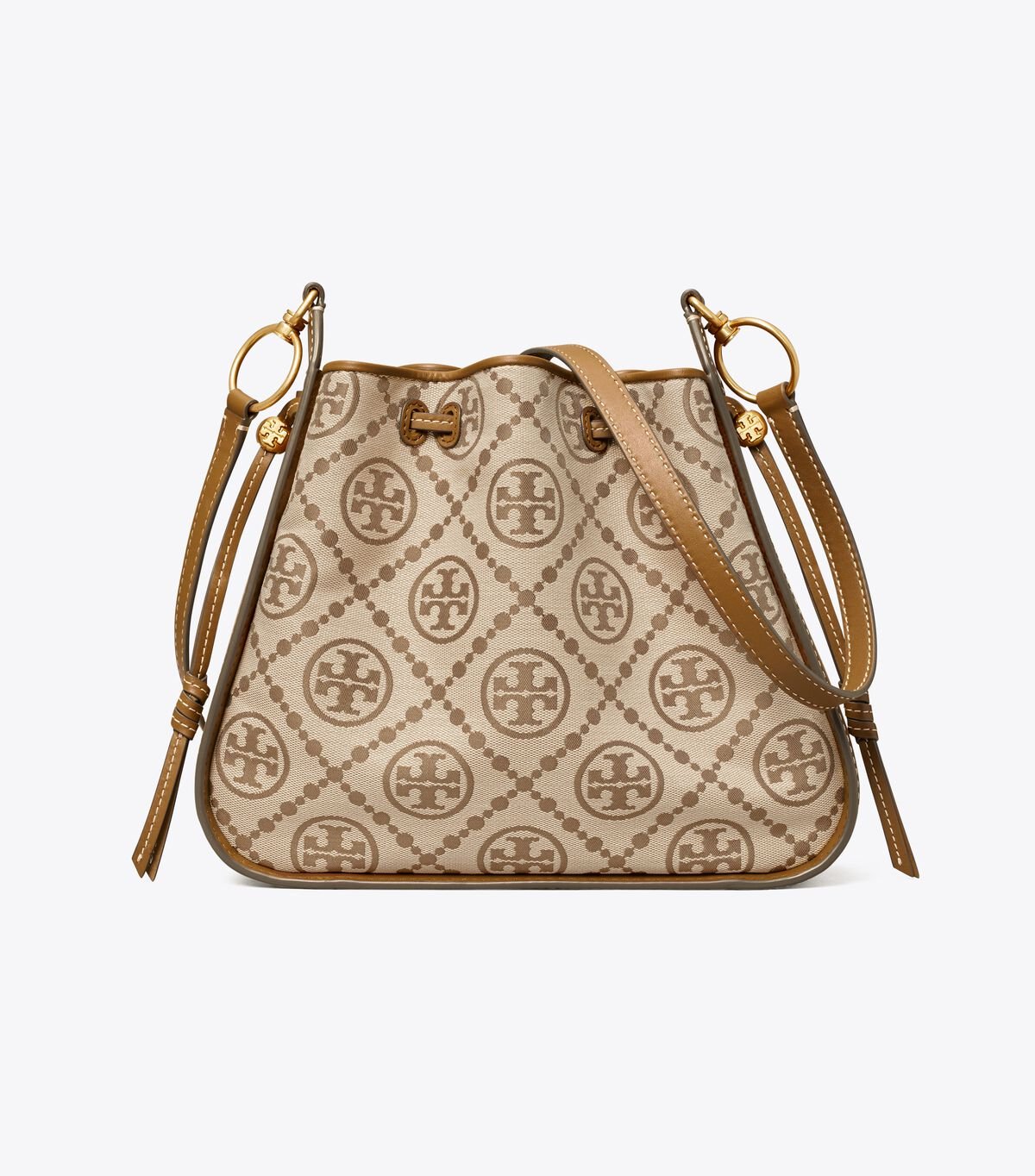 Women's Tory Burch T Monogram Jacquard Bell Satchel Bags Beige | ZPAVJI-829 - Tory Burch Outlet Sale