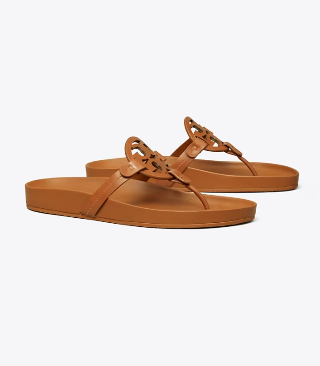 Women's Tory Burch Miller Cloud Sandals Brown | VRETXU-501 - Tory Burch Outlet Sale