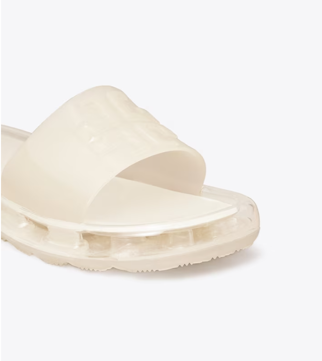 Women's Tory Burch Bubble Jelly Slides White | JTEUYK-832 - Tory Burch Outlet Sale