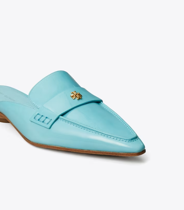 Women's Tory Burch Pointed Backless Loafers Light Blue | QOPRAU-916 - Tory Burch Outlet Sale