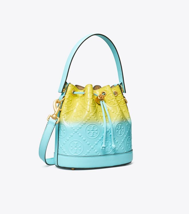 Women's Tory Burch T Monogram Dip-dye Bucket Bags Yellow / Light | JOAGIQ-742 - Tory Burch Outlet Sale