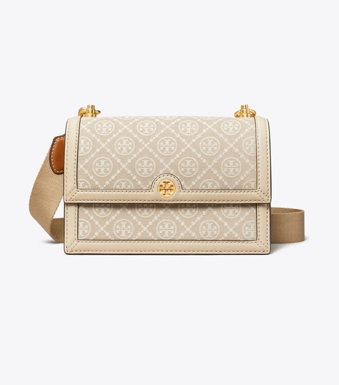 Women's Tory Burch Small T Monogram Shoulder Bags White | HFYVWI-341 - Tory Burch Outlet Sale