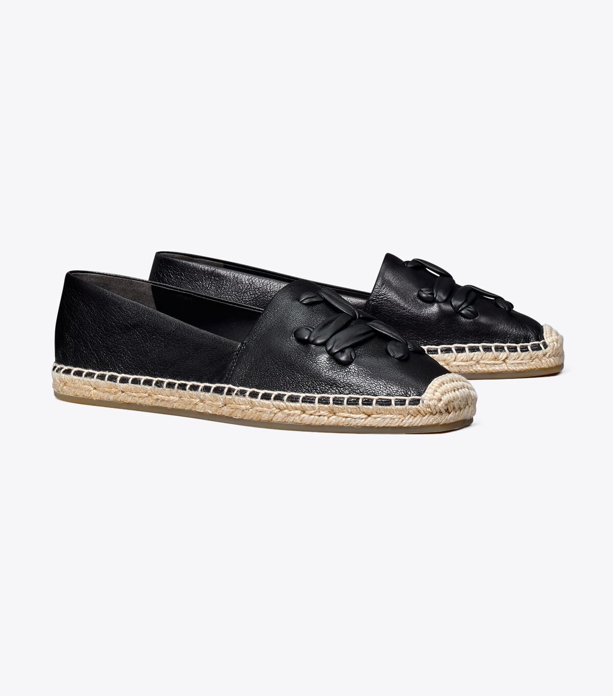 Women's Tory Burch Woven Double T Aline Espadrille Black | IKUCYE-908 - Tory Burch Outlet Sale