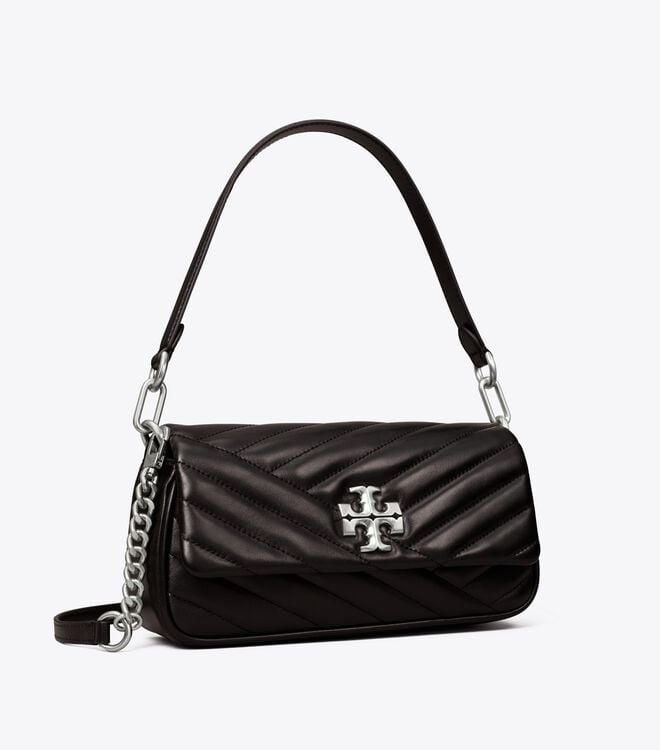 Women's Tory Burch Small Kira Chevron Flap Shoulder Bags Black | SNXGYP-958 - Tory Burch Outlet Sale