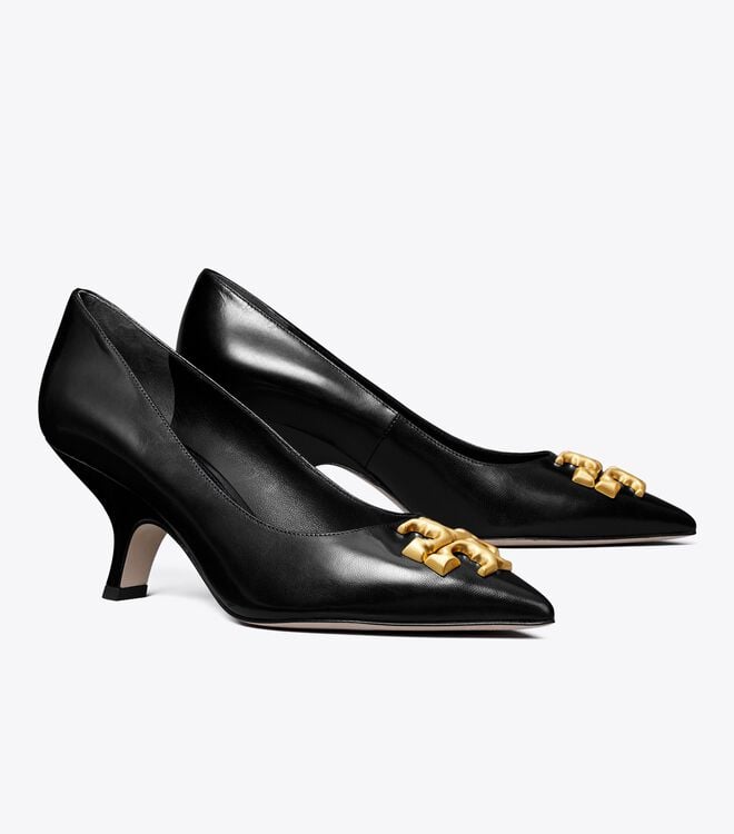 Women's Tory Burch Eleanor Angled Pumps Black | VDZXWG-869 - Tory Burch Outlet Sale