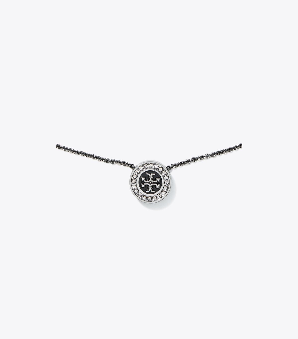 Women's Tory Burch Kira Enamel Pavé Pendant Necklace Black | NCHGXL-395 - Tory Burch Outlet Sale