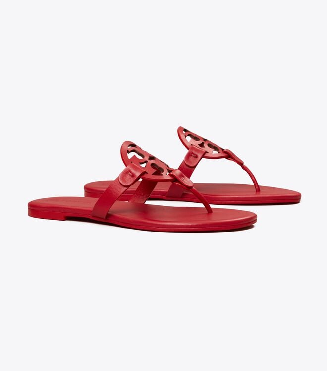 Women's Tory Burch Miller Soft Sandals Red | QTZPAU-751 - Tory Burch Outlet Sale