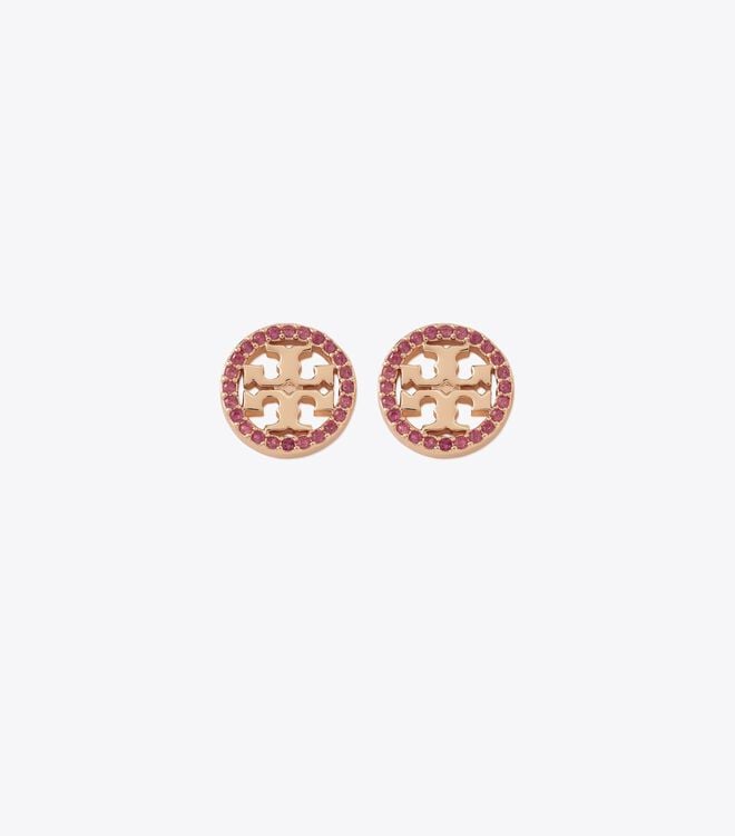 Women's Tory Burch Miller Pavé Stud Earrings Gold | EOVNRT-312 - Tory Burch Outlet Sale