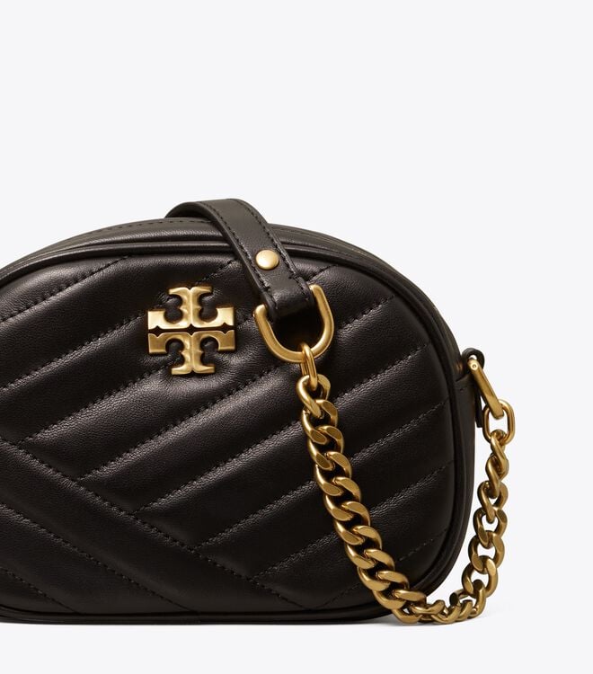 Women's Tory Burch Kira Chevron Small Crossbody Bags Black | ZOPSAL-908 - Tory Burch Outlet Sale