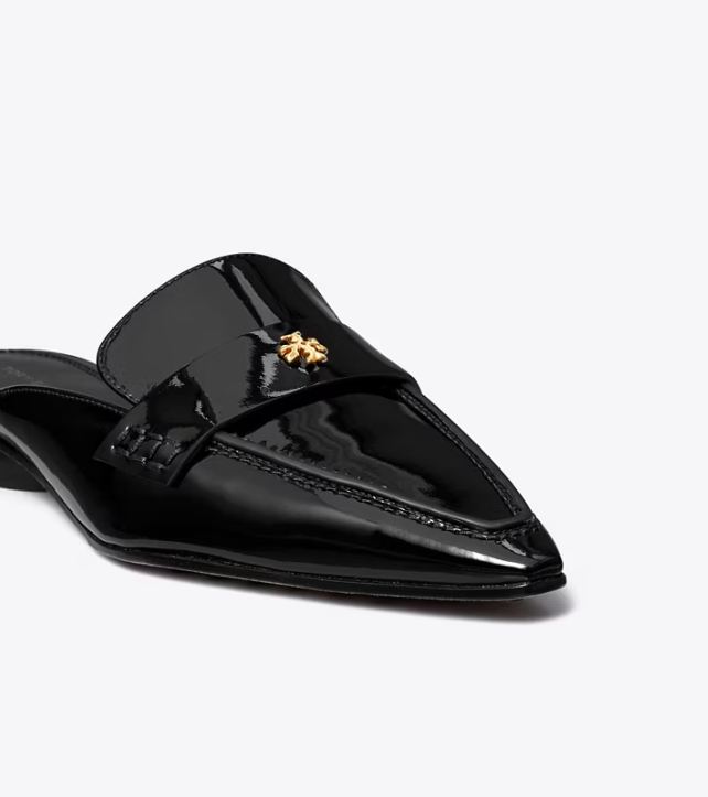 Women's Tory Burch Pointed Backless Loafers Black | WAKBRX-690 - Tory Burch Outlet Sale