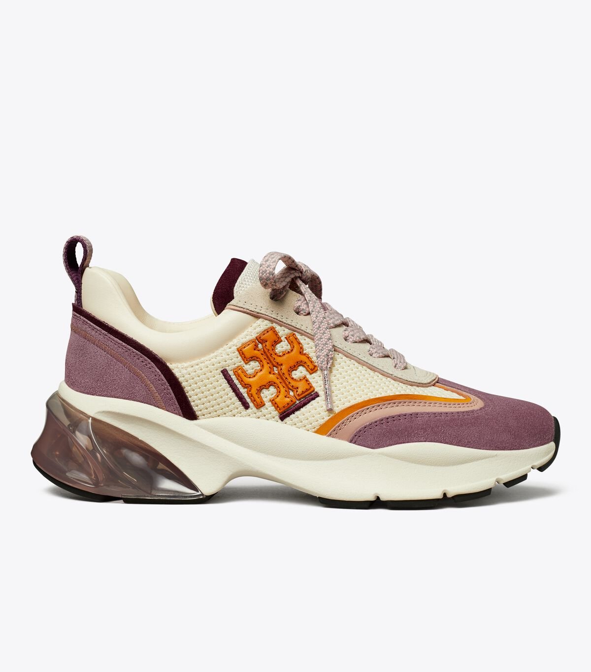 Women's Tory Burch Good Luck Sneakers Cream / Light Purple | ZCYKBT-638 - Tory Burch Outlet Sale