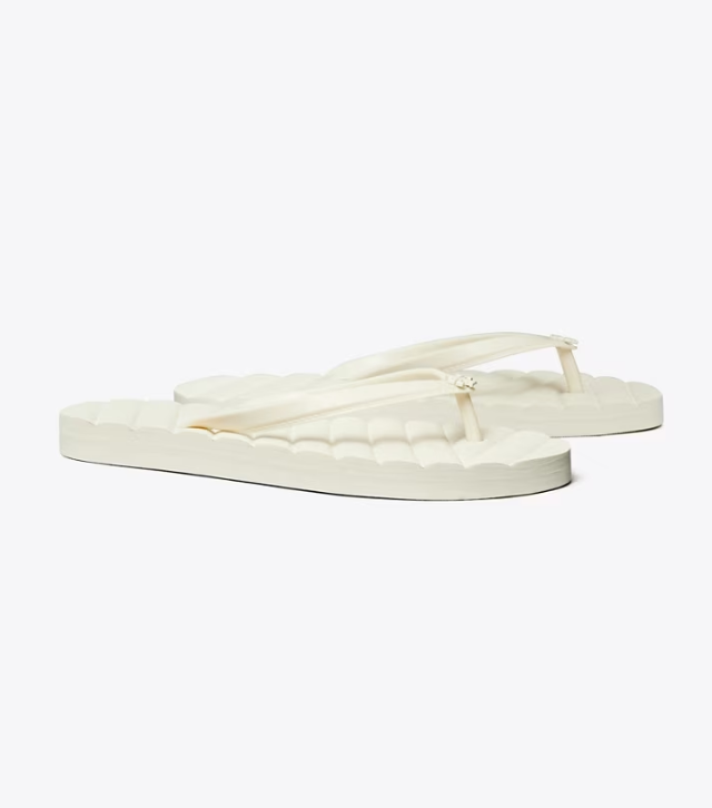 Women's Tory Burch Kira Flip Flops White | EGQINA-096 - Tory Burch Outlet Sale