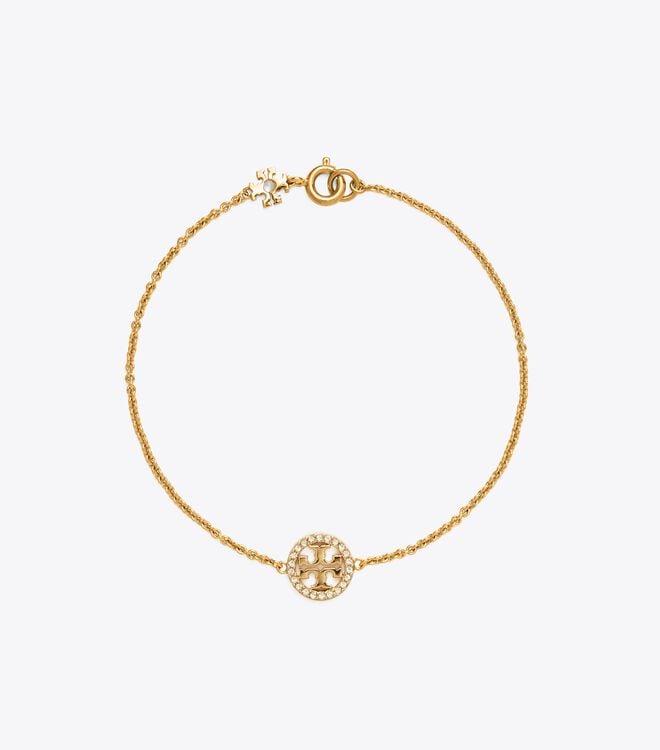 Women's Tory Burch Miller Pavé Chain Bracelet Gold | UFBLZE-657 - Tory Burch Outlet Sale