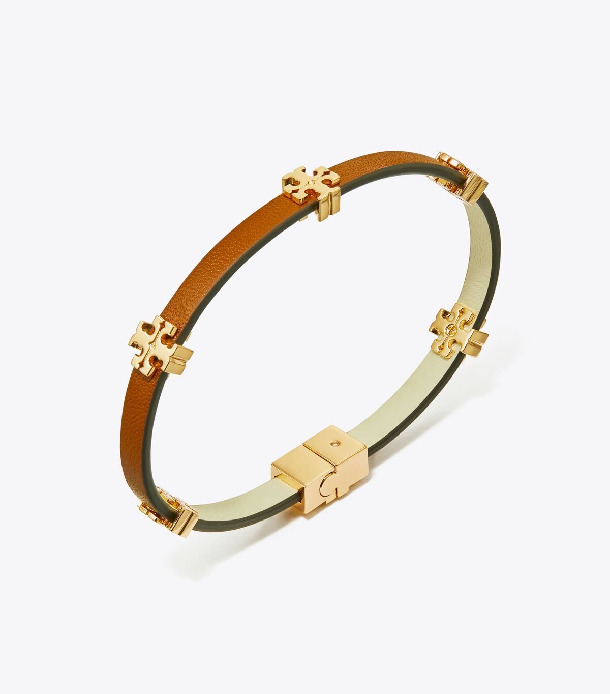 Women's Tory Burch Eleanor Leather Bracelet Gold | RVZUGQ-321 - Tory Burch Outlet Sale