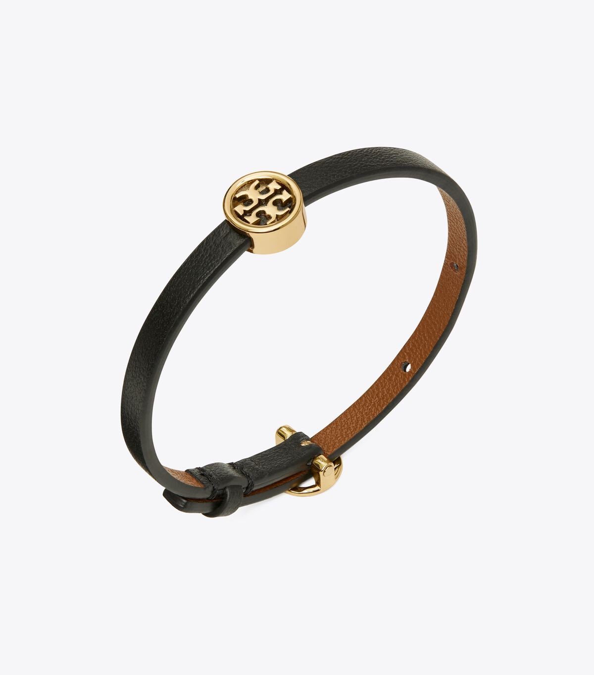 Women's Tory Burch Miller Leather Bracelet Gold / Black | QBDYRN-019 - Tory Burch Outlet Sale
