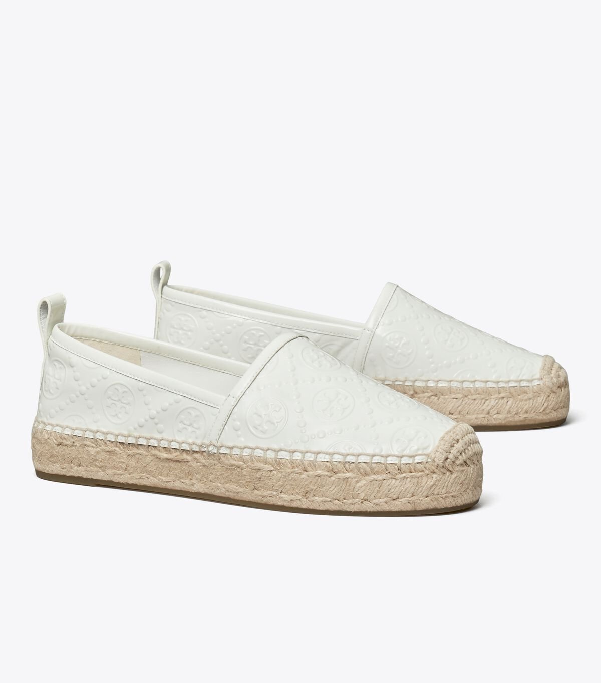 Women's Tory Burch T Monogram Platform Espadrille White | ZWNETD-495 - Tory Burch Outlet Sale