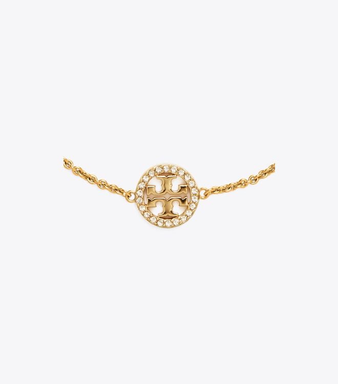 Women's Tory Burch Miller Pavé Chain Bracelet Gold | UFBLZE-657 - Tory Burch Outlet Sale