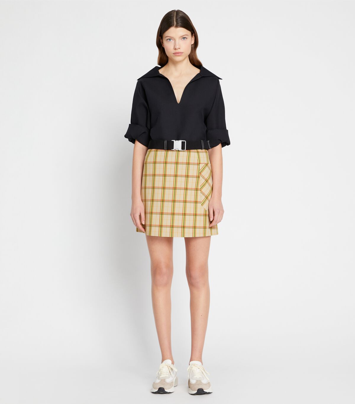 Women's Tory Burch Yarn-dyed Twill Club Skirts Beige | ALZOTJ-782 - Tory Burch Outlet Sale