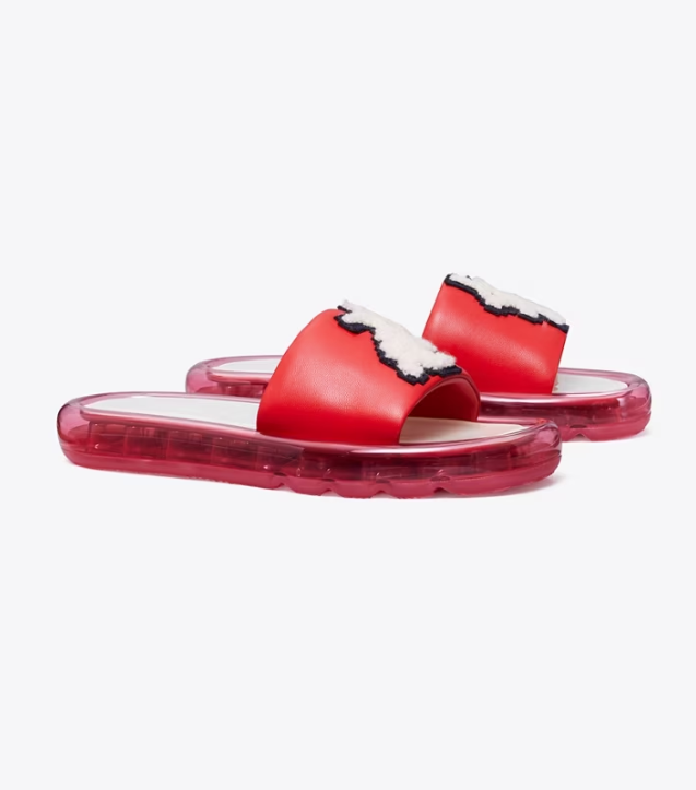 Women's Tory Burch Rabbit Bubble Jelly Slides Red | POXMDF-092 - Tory Burch Outlet Sale