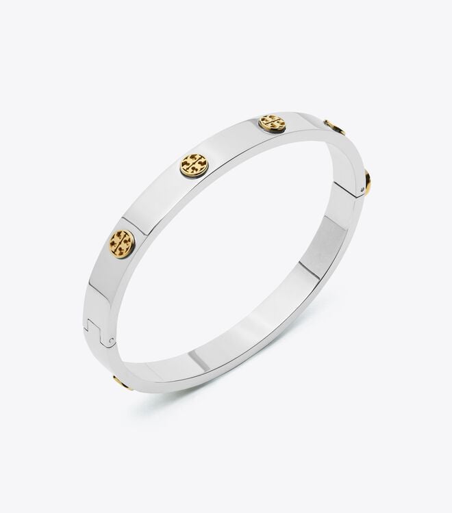 Women's Tory Burch Miller Stud Hinge , 7mm Bracelet Silver / Gold | AGYCIU-831 - Tory Burch Outlet Sale