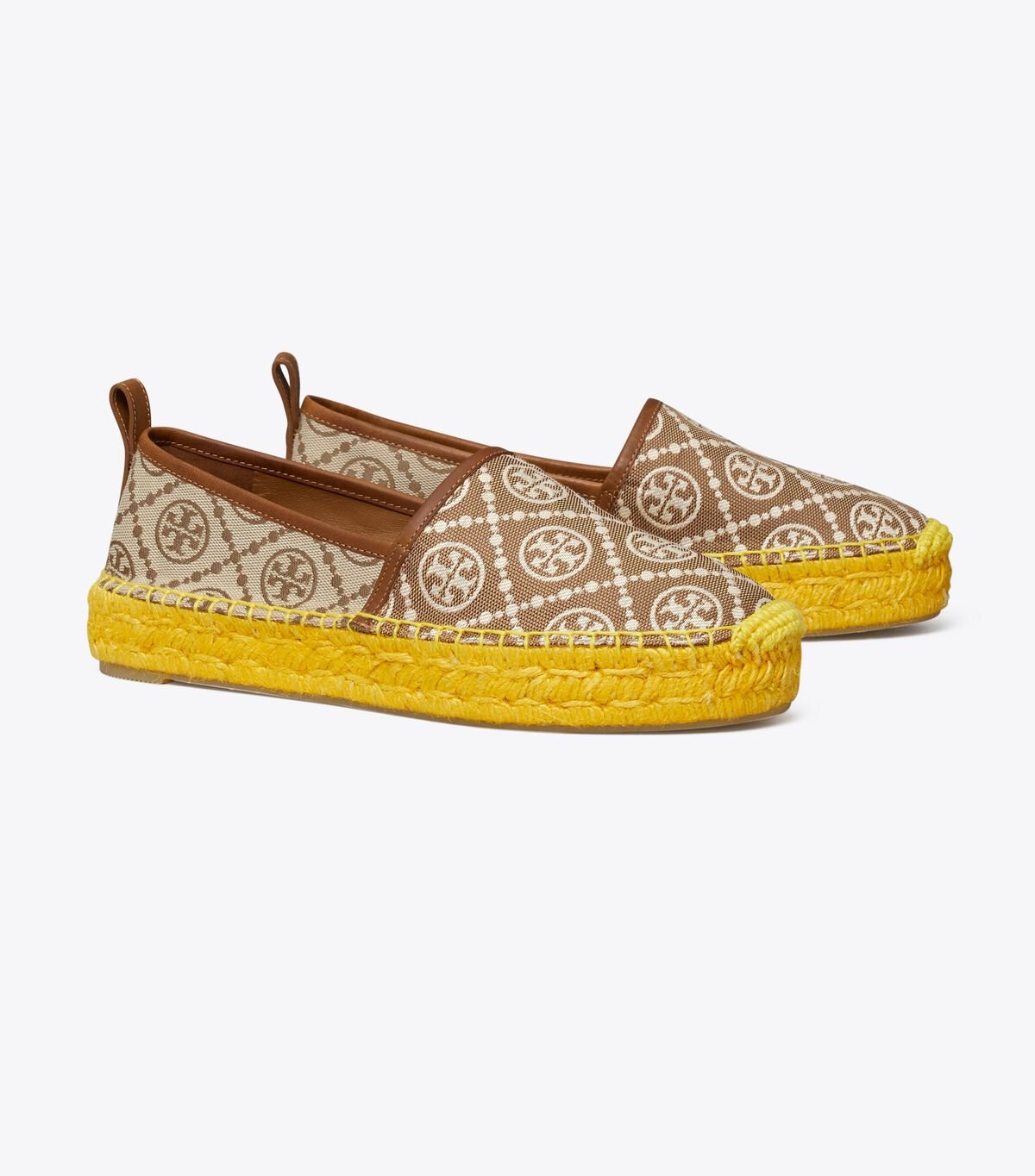 Women's Tory Burch T Monogram Platform Espadrille Brown / Yellow | MPCEIF-321 - Tory Burch Outlet Sale