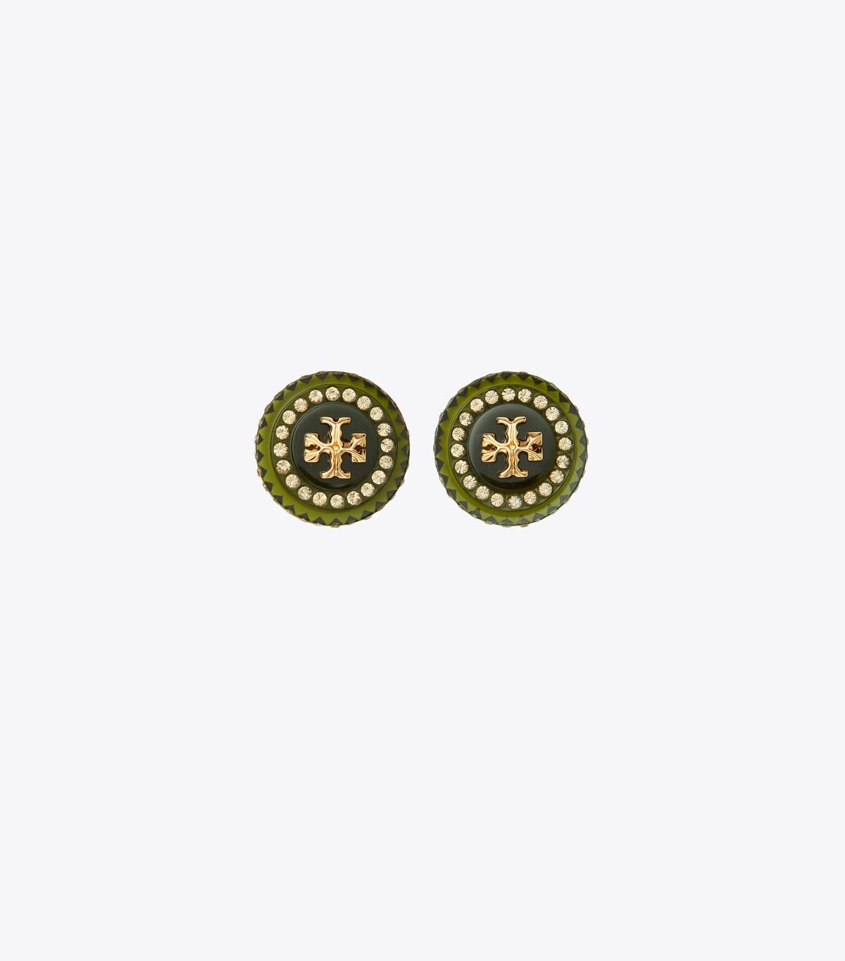 Women's Tory Burch Roxanne Crystal Resin Stud Earrings Green | HJFBZC-452 - Tory Burch Outlet Sale