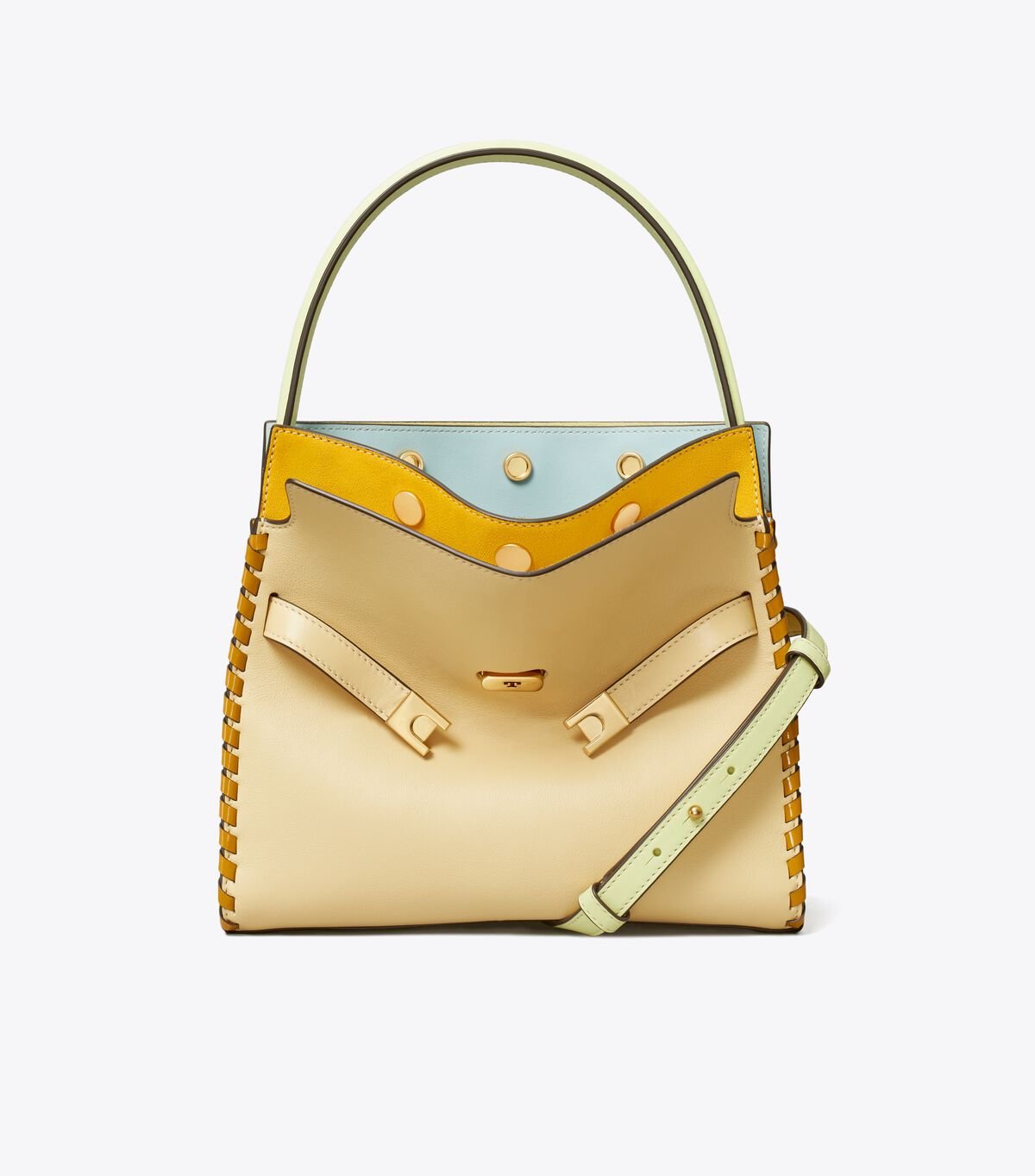 Women's Tory Burch Small Lee Radziwill Whipstitch Crossbody Bags Light Yellow | VBHDPR-271 - Tory Burch Outlet Sale