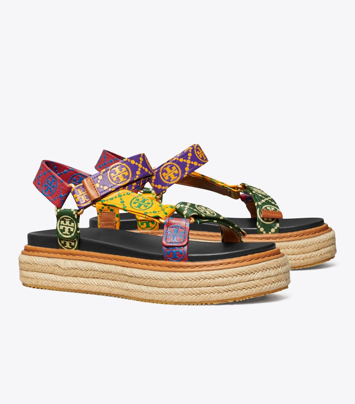 Women's Tory Burch T Monogram Rope Sport Sandals Multicolor | CRBZMT-215 - Tory Burch Outlet Sale